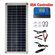 태양열판 태양열판 1000w 인버터 전지 패널 세트 12v 전지 10a-60a 컨트롤러 열 플레이트 키트 전화 rv 자동차 mp3 충전기 야외 배터리, 40a 컨트롤러 세트