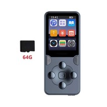 1.8 인치 TFT 컬러 스크린 디스플레이 MP3 플레이어 MP4 워크맨 소음 감소 HIFI 스테레오 음악 스피커, With 64G Card