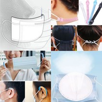 마스크정전기필터/kf94/kf80/일반/일회용/면사용/부착형 50매/마스크연결고리/귀통증완화 귀걸이 밴드/클립, mc031C/XL블루