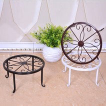 원형 엔틱 철제 화분받침대/화분거치대 진열대 베란다, 원형 엔틱 철제 화분받침대 화이트