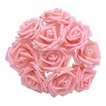 조화 봄단장 인테리어 웨딩 파티 핑크뮬리102030pcs 8cm 인공 pe 거품 장미 꽃 신부 부케 테이블 홈 장식 diy 스크랩북 용품, 로즈 핑크
