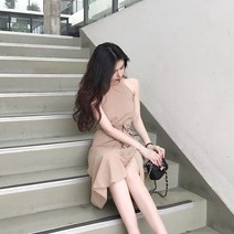 2022 새로운 프랑스 드레스 복고풍 platycodon grandiflorum 스마트 훈제 슈퍼 요정 달콤한 계란 첫 사랑 목 드레스 여름, 핑크 정장, S