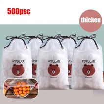 kchenzubehr packing bags 일회용 식품 커버 재사용 가능 Pe 소재 가방 지 플락 백 투명 비닐 봉투 보존, [04] 500pcs