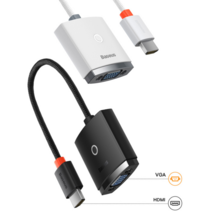 HDMI to VGA 변환 컨버터 젠더 케이블 디스플레이 아답터 3.5mm 오디오 지원 미러 확장 모드 지원 노트북 프로젝터 닌텐도 PS TV 모니터 연결, 화이트
