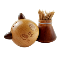 그란데로자 캐릭터 이쑤시개통 냥이 케이스 면봉통 요지 디스펜서 예쁜 목공품, 냥이 이쑤시개통, 1개