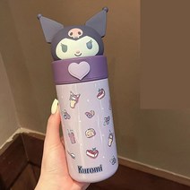산리오 텀블러 시나모롤 쿠로미 마이멜로디 폼폼푸린 텀블러 물병 보온병 350ml, 쿠로미 텀블러
