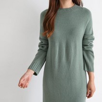 여자 따뜻한 캐시울 원마일웨어 긴팔 롱원피스