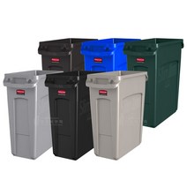 러버메이드 벤티드 슬림짐 휴지통 뉴슬림짐세트/60L 80L 분리수거 쓰레기통, 뉴슬림짐 60L, 베이지, 1개