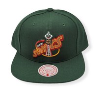 Mitchell Ness Seattle Supersonics 팀 그라운드 2.0 조절 가능한 스냅백 모자 캡