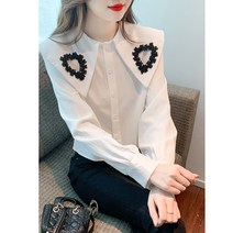 여성기모셔츠 면접 블라우스 정장 겨울 레이어링 여성 바닥 쉬폰 셔츠 의류 가을 흰색 전문 서양식