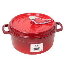 스타우브 꼬꼬떼 20 22 24 cm 직구 무쇠 주물 냄비, 붉은색, 24cm