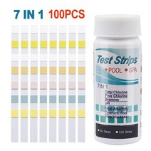 풀용 테스트 스트립 총 및 무료 브롬 pH 경도 염소 미터 K0AB, 01 100 packs