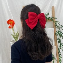 아쿠세샵 고급 실크 쉬폰 왕리본 빅사이즈 자동핀 7컬러