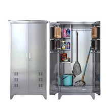 학교 빗자루 대걸레 청소용구함 스텐 청소 도구 걸이, 양문형 청소도구함 90x40x180cm