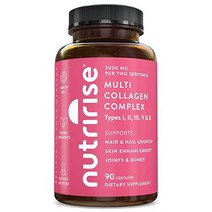 NutriRise 뉴트라이즈 가수분해 콜라겐 타입(I II III V&X) 90캡슐