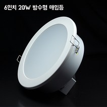 넥스타조명 6인치 20W 방습 매입등 방수 매립등 욕실등 천장등 LED 국산, 주광색(하얀빛)