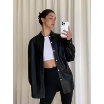 루즈핏 가죽셔츠 여성 봄 블라우스셔츠