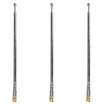 3X 교체용 60Cm 4 섹션 텔레스코픽 안테나 라디오 tv용, 01 Silver