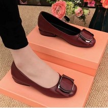 숙녀 여성 플랫 슈즈 캐주얼 솔리드 컬러 슬립 온 레이디 스퀘어 힐 컴포트 파티 웨딩 오피스
