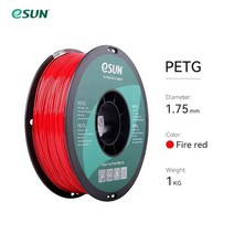 esun petg 필라멘트 1.75mm 3d 프린터 필라멘트 petg 정확도- 0.05mm 1kg 2.2lbs 스풀 3d 프린터용 3d 인쇄 재료, 소방차 레드, 협력사