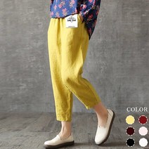 스타일아유 여름 빅사이즈 밴딩 조거 린넨 면스판 마 편한 조커 키작녀바지 하체비만 여자배기팬츠[AYG6LP0035]