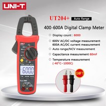 전압 전류 테스터 클램프클램프 미터 ut204 plus 디지털 멀티 미터 Uni t Uni-t 미니 DC 전류 유닛 전압 자, 01 UT204 Plus_02 러시아