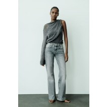 독일 자라 ZARA TRF 와이드 레그 미드라이즈 풀 렝스 진 - 색상 : 블루 139720
