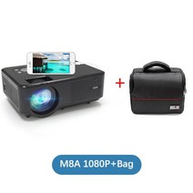 Everycom M8 1080P 미니 LED 홈 시네마 비디오 프로젝터 풀 HD 5500 루멘 5G WIFI 멀티 스크린 SmartPhone LCD Pico Movie Beamer, 협력사, M8A 1080P 가방 추가