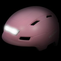 헤드웨이 전후방 LED 라이트 자전거 킥보드 전동킥보드 헬멧 무광 화이트, 헤드웨이 무광핑크