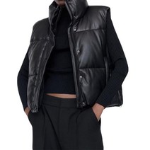숏패딩 패딩조끼 크롭베스트 가죽 자르기 경량 스탠드 코트 gilet 겉옷