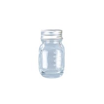 Zeyuan 시약 보관 병 30 ml 가정용 액체 고체용 스케일 나사 캡 넓은 입, 은빛 뚜껑, 3.9cmx6.9cm, 유리