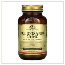 솔가 폴리코사놀 Solgar 폴리코사놀20 20mg 식물성 캡슐 100정, Solgar 폴리코사놀 20mg 식물성 캡슐 100정