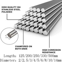 알루미늄 봉 환봉 스테인레스 스틸 솔리드 라운드 막대 선반 바 스톡 DIY 공예 도구 직경 2mm 2.5mm 3mm 4mm 5mm 6mm 8mm 10mm14mm 1/5 개, [26] 5pcs 3x200mm