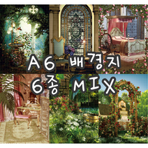 no12 A6미스테리 6종MIX 빈티지 저널 배경지 랩핑지 감성 촬영 소품 페이퍼 인스타 인테리어 종이 [까만너구리]