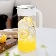 리오 손잡이 내열유리 물병 1.4L 화이트