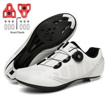 자전거신발 클릭슈즈 산악자전거신발 남성 사이클링 스니커즈 Mtb 신발 레이싱 자전거 자동 잠금 속도 여성 스피드 클릿 산악 도로 2023, Road-white-Lock+45