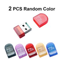 SR 핑키 스타일 마이크로 SD 카드 리더 USB 2.0 플래시 Lector 메모리 OTG 어댑터 드라이브 PC 노트북 액세, 01 Clear Random Color