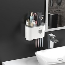 【DF】칫솔 홀더 펀치없는 칫솔 홀더 벽 마운트 가글컵 화장실 벽 마운트 치약 Toothware 스토리지 세트, 【DF】, 【DF】1컵[집적치약압착기]