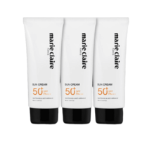 마리끌레르 대용량 썬크림 3중기능 선크림 60ml 3개 SPF50+/PA+++, 알로에수딩젤 알로에베라 수분크림 300g X 5개