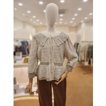 써스데이아일랜드 시퀸 스트라이프 카라 가디건 (T222MCD134W)