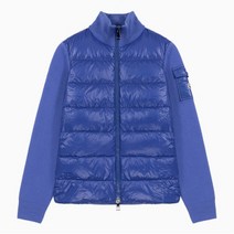 [몽클레어] (당일) 23SS 로고 패치 TRICOT 블루 여성 패딩 가디건 9B0002