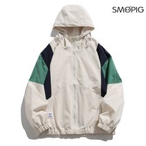SMOPIG 남성 캐주얼 하이넥 얇은 자켓 코트
