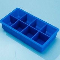 업소용제빙기 20kg 30kg 50kg 100kg 대용량 사무실 각얼음 가정용 투명 얼음 제조기 46815 그리드 큰 트레이 금형 상자 대형 식품 학년 실리콘 아이스 큐브 금형, 8 그리드 다크 블루