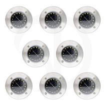 솔까든 야외 태양광 조명 16개의 LED 태양광 디스크 조명 방수형 태양열 지반 조명 패티오 경로 정원 단디밭 진입로 데크 통로 장식, 흰빛