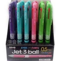 자바펜 초저점도 3색 유성볼펜(24자루Set) Jet3Ball 0.5mm, 1개, 4색24자루
