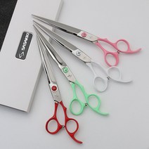 사사끼 컬러 7인치 강아지 애견 가위 JAF700, 그린