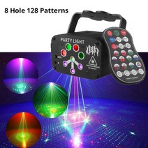 Led Dj 레이저 파티 빛 오로라 패턴 USB 스트로브 조명 98 클럽 크리스마스 생일 무대 프로젝트, [01] USB-Electric, [06] 8 Hole 128 Patterns