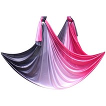 요가용품 홈트레이닝기구 운동밴드 필라테스 기구 14 미터 공중 실크 장비 곡예 댄스 에어 요가 해먹을위한, 06 pink black
