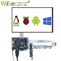 Wisecoco터치 패널 10.1 인치 1280x800 LCD 스크린 모듈 IPS 태블릿 디스플레이 TV 박스 게임 윈 10 11 라즈베리 파이, 01 Screen with board