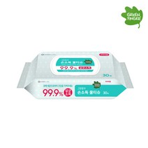 그린핑거 손소독 물티슈 30매캡형 1개 (99.9%살균소독)